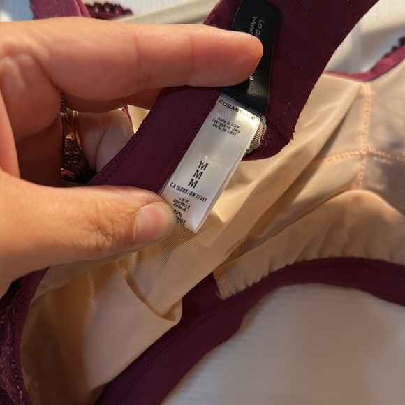Cosabella Dolce Mulberry Burgundy Curvy Lace Bralette M Wireless Bra - Picture 7 of 10